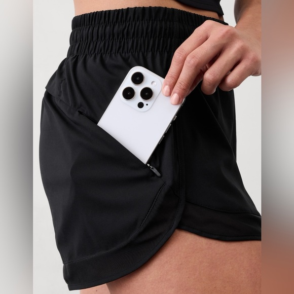 ATHLETA MESH RACER RUN MID RISE 4 SHORT - Picture 1 of 10